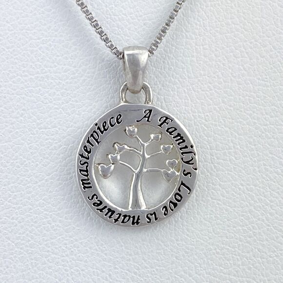 Vintage Sterling Silver 925 Round Tree Of Life Circle Pendant ONLY - Picture 1 of 5